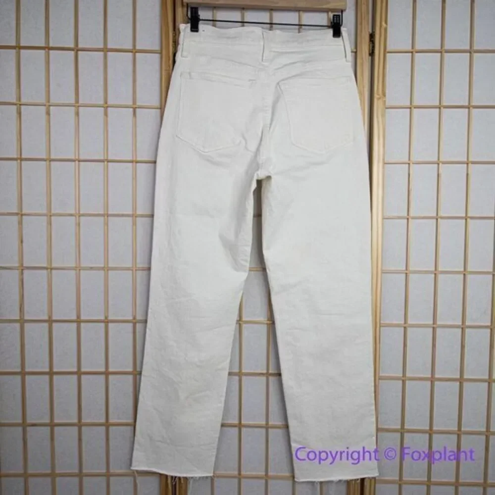 Madewell The Perfect Vintage Straight Jean in Tile White: Ripped-Knee, 27‎
